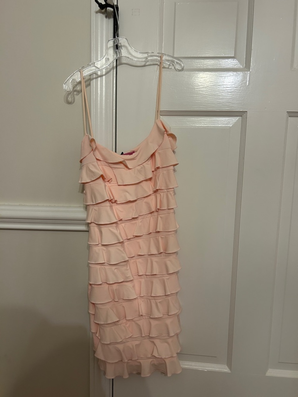 Edikted Peach Ruffle Mini Dress